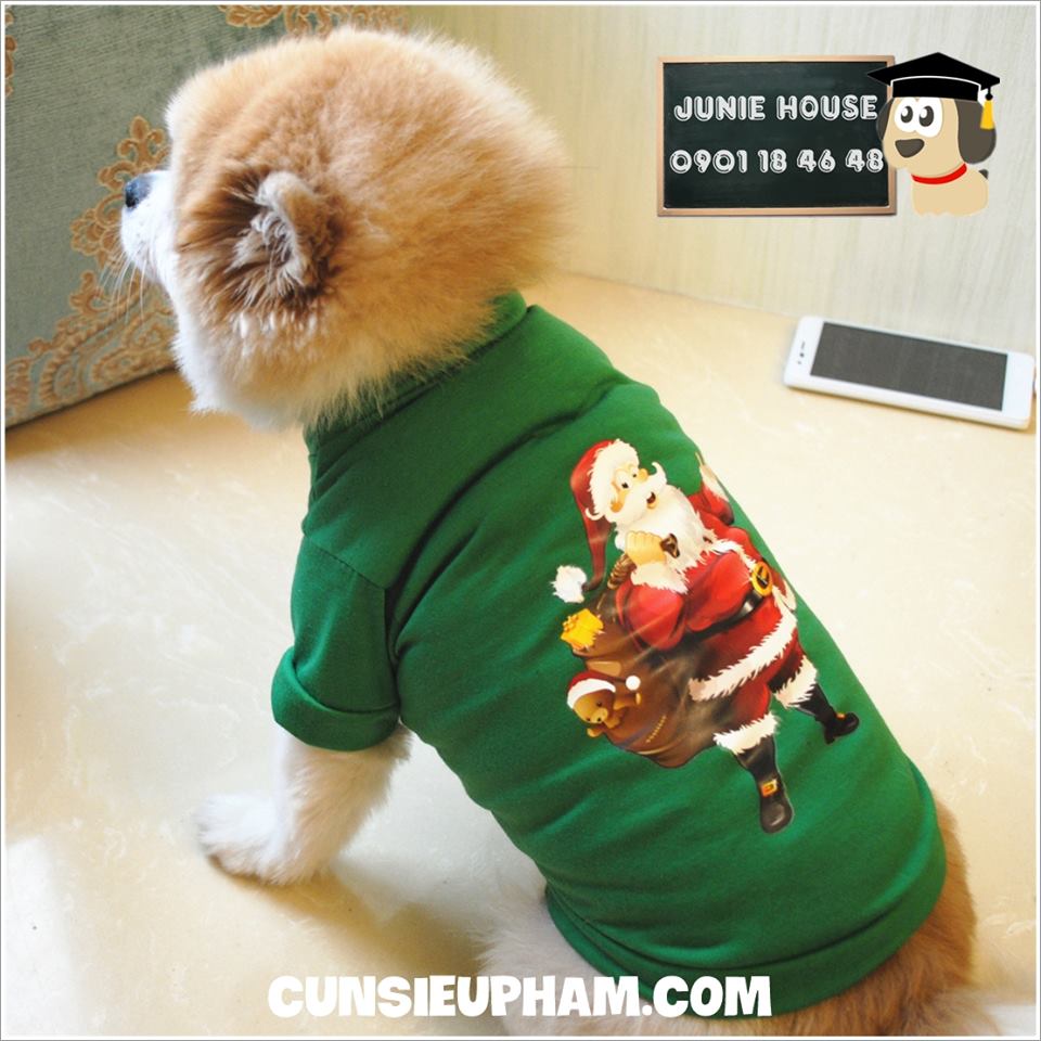 Junie House chuyên cung cấp quần áo cho chó, quần áo chó mèo, áo thun noel dành cho boss... Hotline 0901 18 46 48