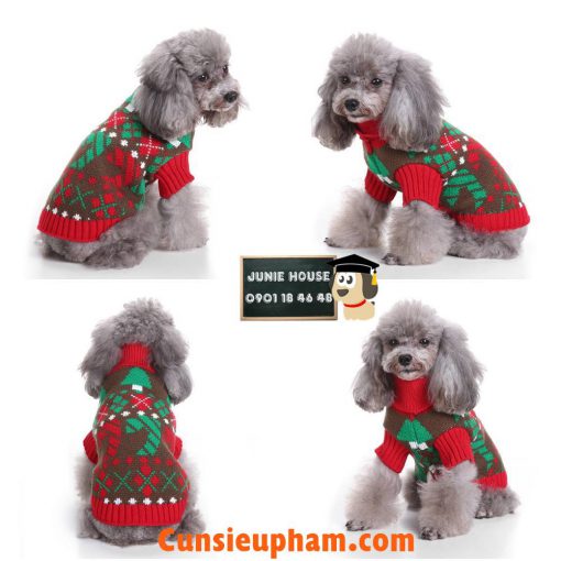 Junie House chuyên cung cấp các loại quần áo phụ kiện, đồ chơi cho chó mèo, áo len cổ lọ noel dành cho chó mèo ... Hotline 0901184648