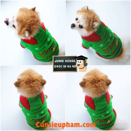 Junie House chuyên cung cấp các loại quần áo phụ kiện cho chó mèo, áo hoodie noel dành cho chó mèo ... Hotline 0901184648